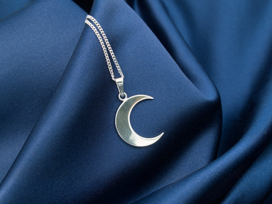 Sterling silver crescent moon necklace