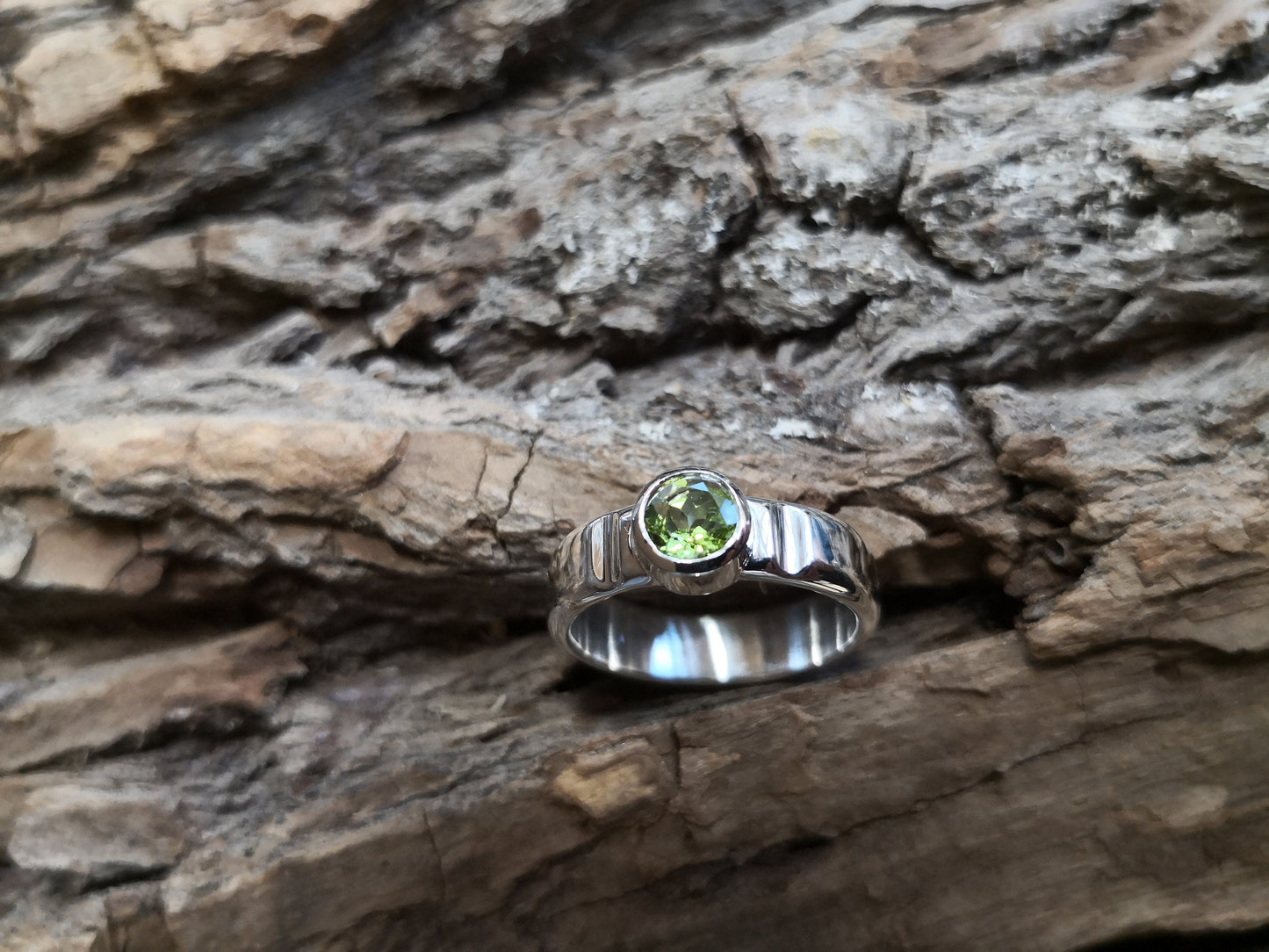 Hand Forged Peridot Ring