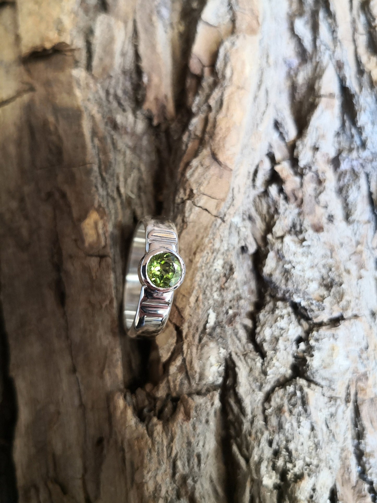 Hand Forged Peridot Ring