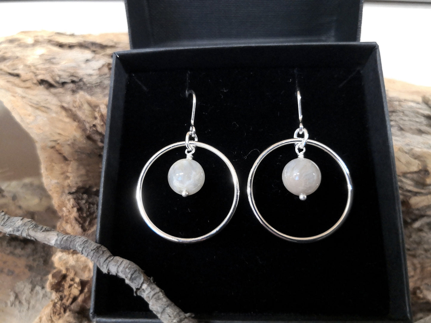 Jasper Earrings, Sterling Silver