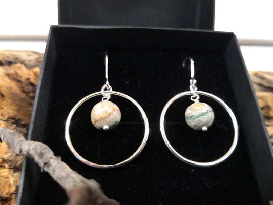 Jasper Earrings, Sterling Silver