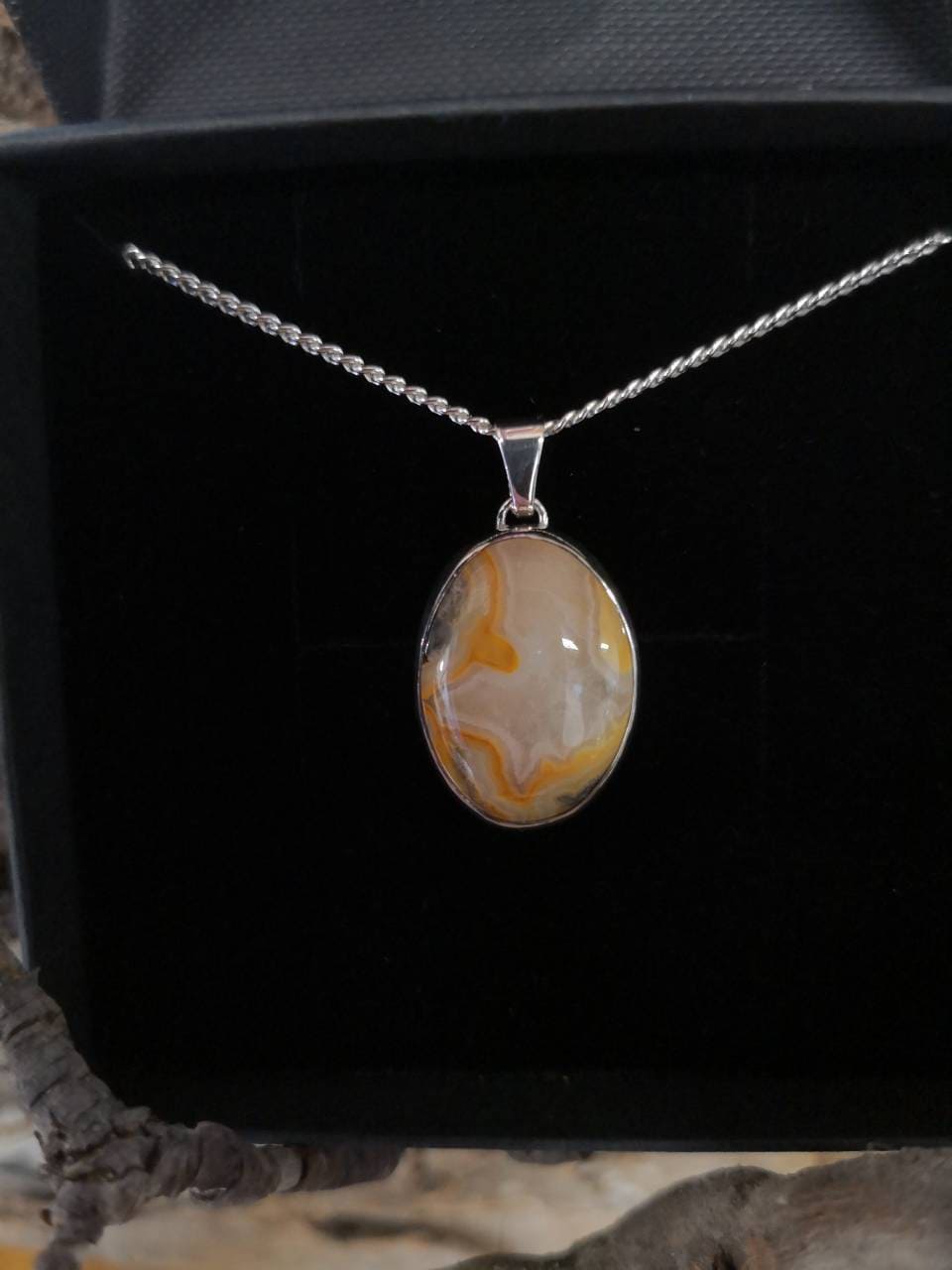 Agate Pendant in Sterling Silver