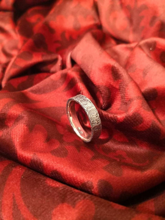 Hand Forged "Mountain" Ring (Flat profile)